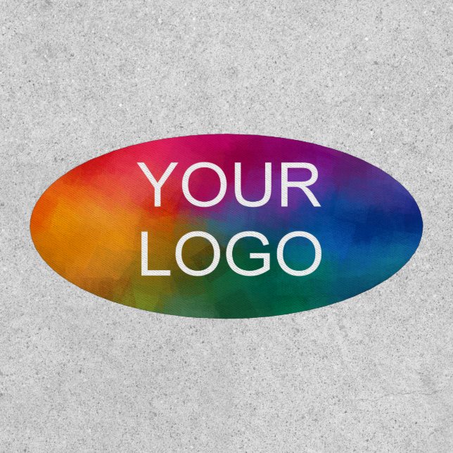 Customize Business Logo Text Template Large Oval Patch (Front)