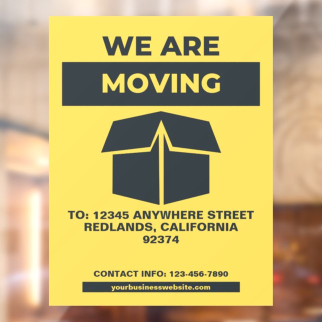 Customize Business Shop Restaurant Moving Front Window Cling (Sheet 2)