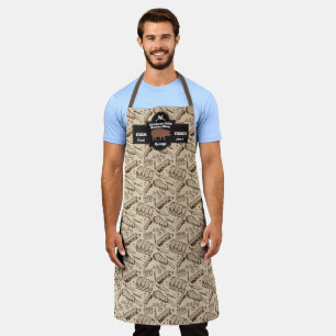 Customize Butcher Shop Brown Hog Pork Rib Design Apron