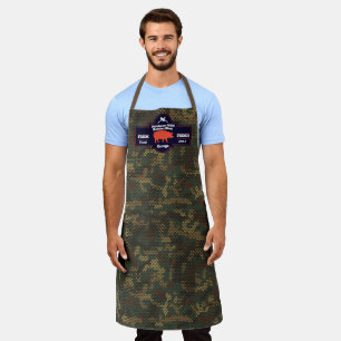 Customize Butcher Shop Orange Hog Digital Camo Apron