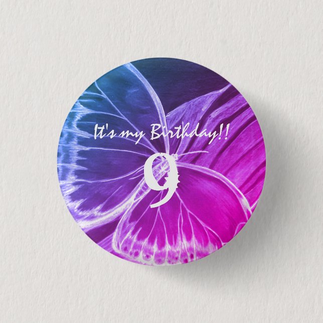 Customize Butterfly Button It's my birthday (Front)