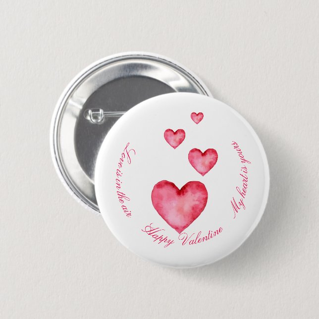Customize Button - Happy Valentine (Front & Back)