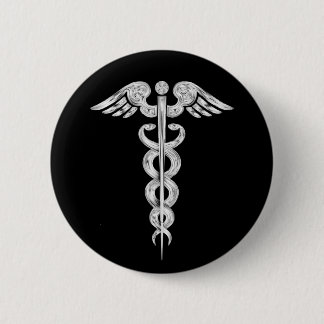 Customize - Caduceus Medical Symbol Snake Staff Button