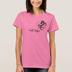 Customize Call Sign Women's Ham Radio Scroll Shirt
