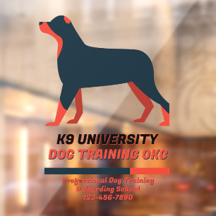 Customize Canine Dog Academy School Business Window Cling