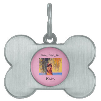 Customize canine on the beach pet ID tag