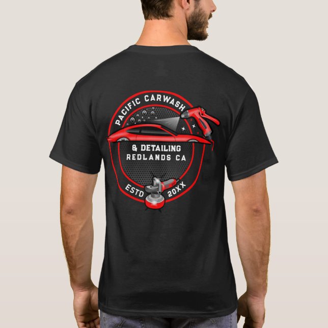 Customize Carwash Detailer Back Design Only T-Shirt (Back)