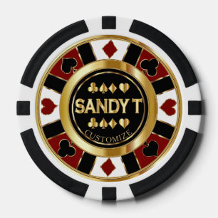 Customize Casino Poker Chip Las Vegas - Red / Gold