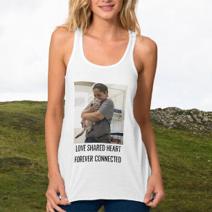 Customize Cat Mom Love Cute Family Pet Photo White Tank Top