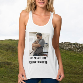 Customize Cat Mom Love Cute Family Pet Photo White Tank Top