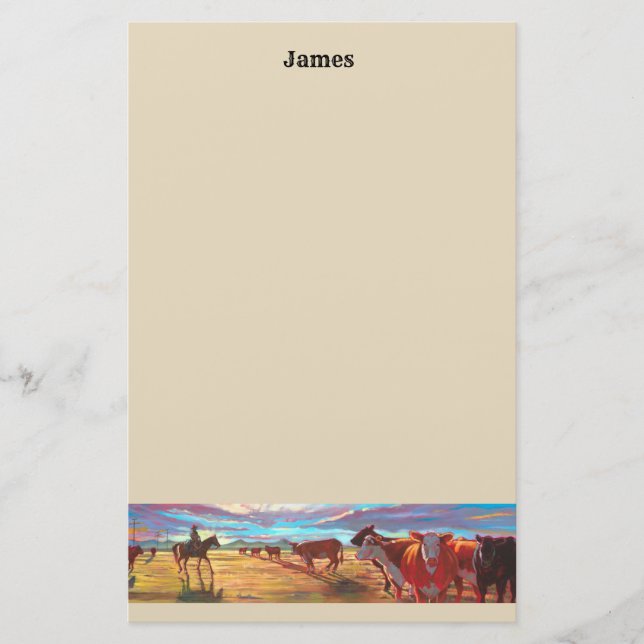 Customize Cattle Paper Stationery (Front)