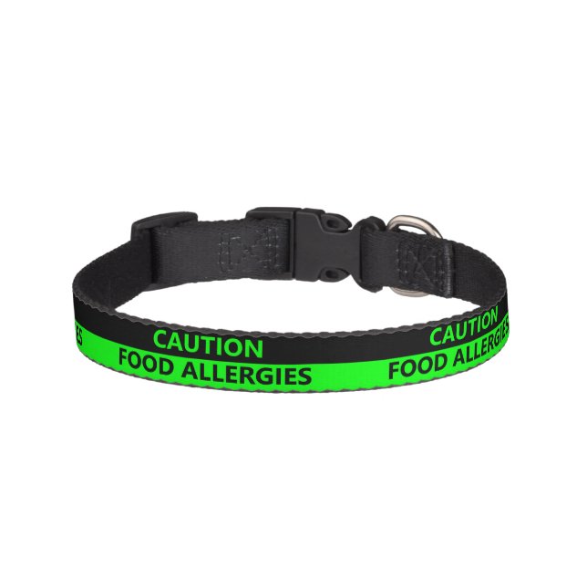 Customize Caution Safety Sign neon green black dog Pet Collar (Front)