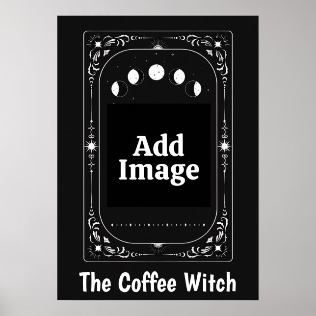 Customize Celestial Tarot Zodiac Gift Coffee Witch Poster (Front)