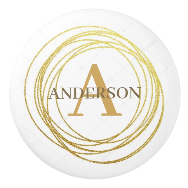 Customize Ceramic Knobs - Golden Circles (Front)