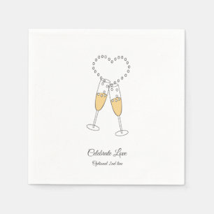 Customize Champagne Toast Celebrate Love Napkins