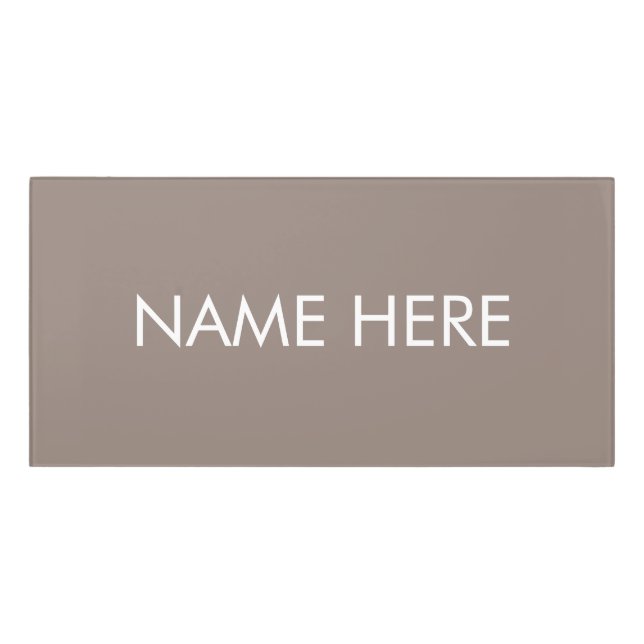 customize, change name text beige greige white door sign (Classic Front)