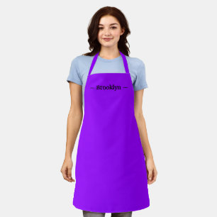 customize change name text black eggplant violet apron