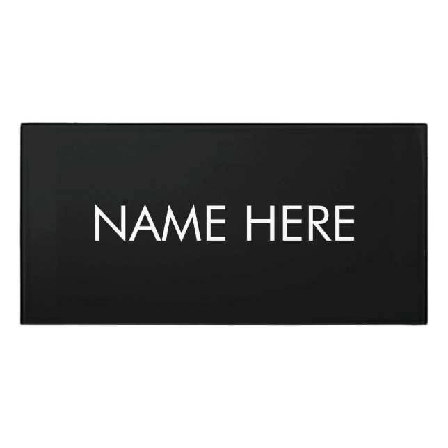 customize, change name text black white door sign (Classic Front)