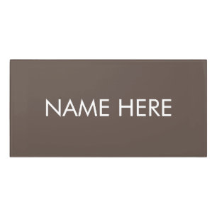 customize, change name text brown white door sign