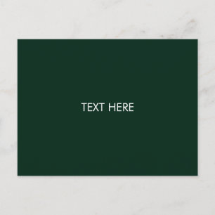 customize, change name text dark green white postcard