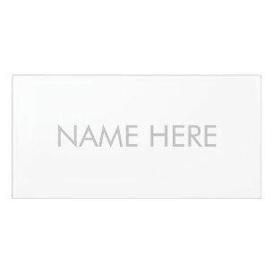 customize, change name text light grey white door sign
