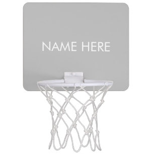 customize, change name text light grey white mini basketball hoop