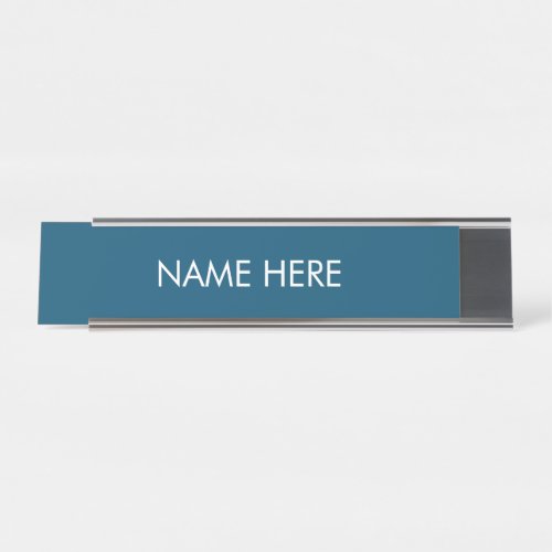 customize change name text teal blue white desk name plate
