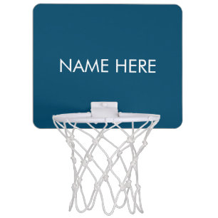 customize, change name text teal blue white mini basketball hoop