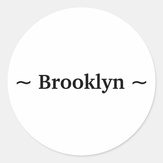 customize change name text white black classic round sticker (Front)