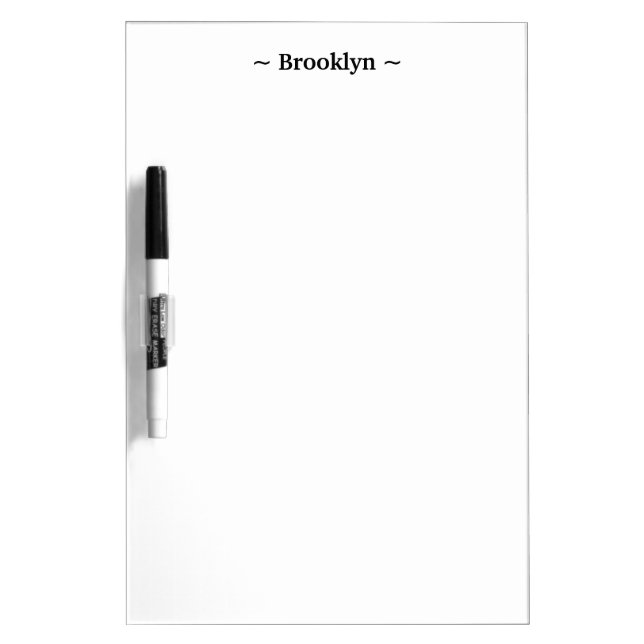 customize change name text white black dry erase board (Front)