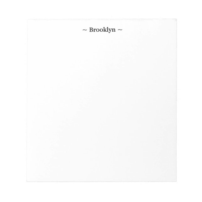 customize change name text white black notepad (Front)