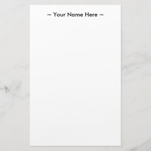 customize change name text white black stationery