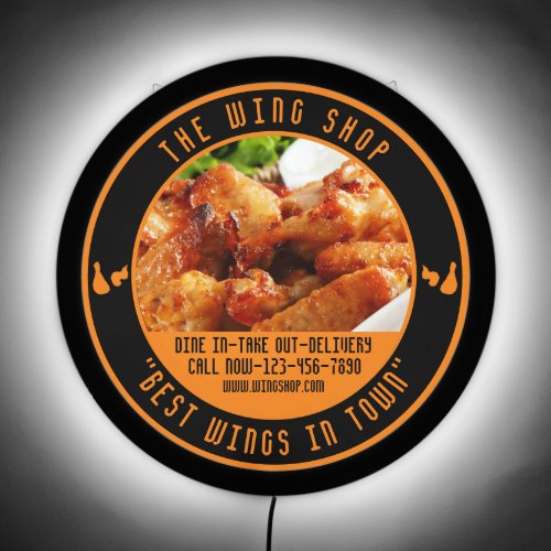 Customize Chicken Wing Restaurant Front Window  LED Sign