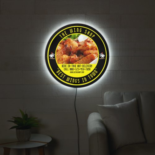 Customize Chicken Wing Restaurant Front Window LED Sign