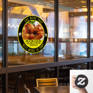 Customize Chicken Wing Restaurant Large Front Window Cling