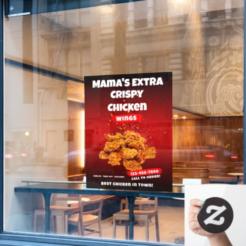 Customize Chicken Wing Restaurant Large Front  Window Cling