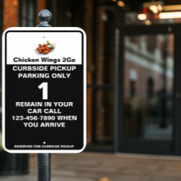 Customize Chicken Wings Shop Curbside Parking Meta Metal Sign