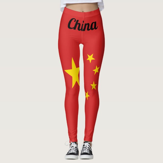Customize China National Flag Leggings (Front)