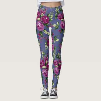 Customize & Choose the color - Purple Floral Yoga Leggings