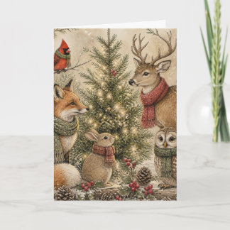 Customize Christmas Animal Holiday Greeting Card