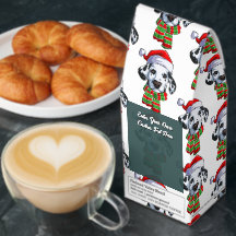 Customize Christmas Dalmatian Wearing Santa Hat