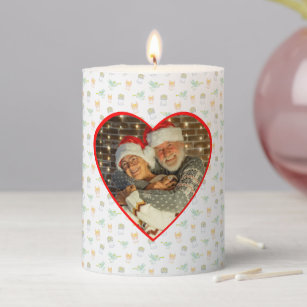 Customize Christmas Grand Parents With  Angels  Pillar Candle