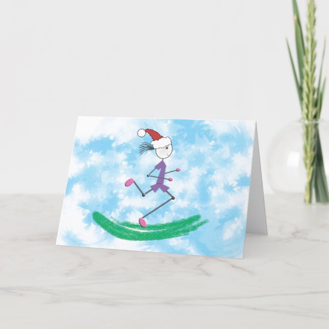CUSTOMIZE - Christmas Holiday Lady Runner © Card (Front)