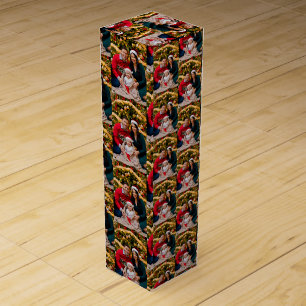 Customize Christmas Season Family Picture  Wine Box