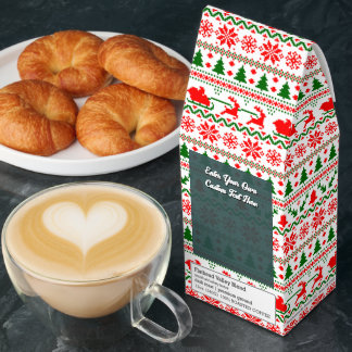 Customize Christmas Sweater Snowflakes Reindeer  Roasted Coffee