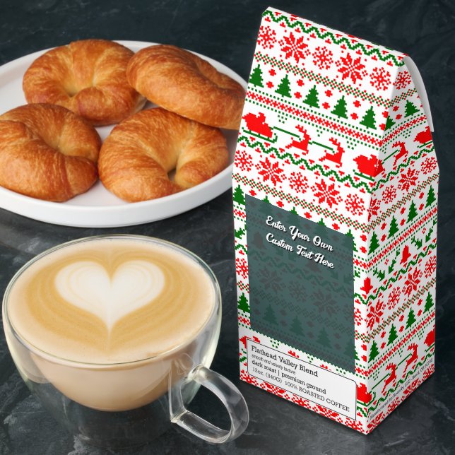 Customize Christmas Sweater Snowflakes Reindeer  Roasted Coffee (Breakfast)