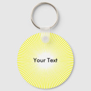 Customize Circle Rays From Center Keyring Yellow at Zazzle