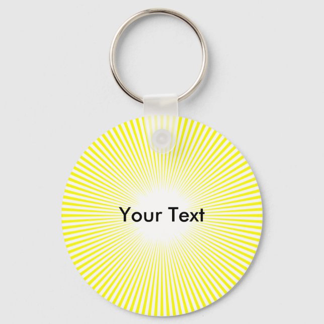 Customize Circle Rays From Center Keyring Yellow (Front)