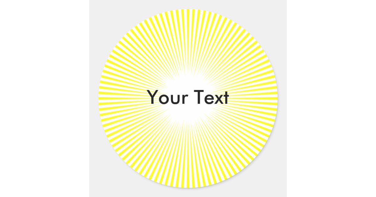 Customize Circle Sun Rays Yellow Sticker | Zazzle