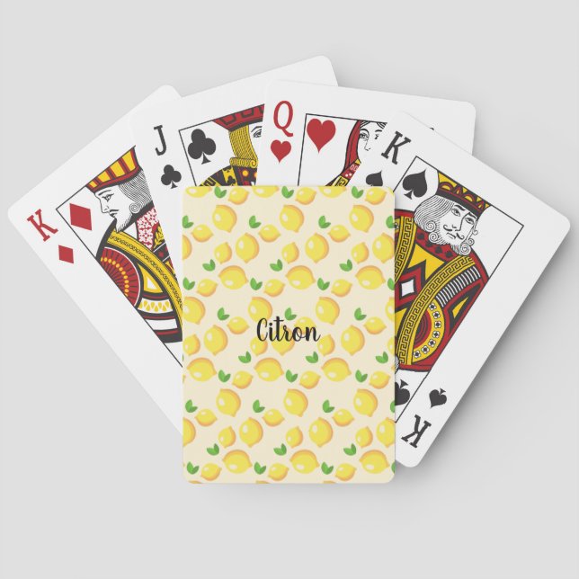 Customize Citron Pattern Poker Cards (Back)